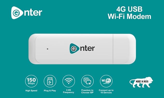 Enter ENP-E-4GDI 4G WiFi USB Dongle Stick with All Sim Network Support